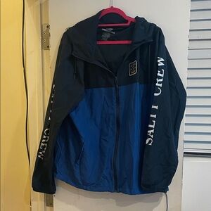 Salty Crew Two-Tone Black and Blue Windbreaker